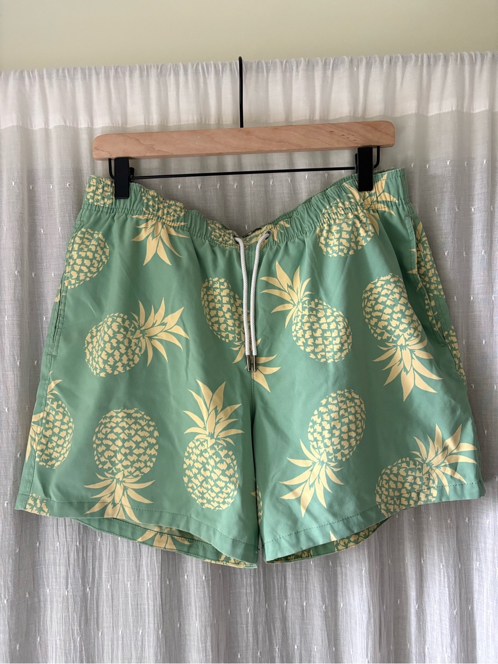 Abercrombie & Fitch Pineapple Print Swim Shorts - Mint Green & Pale Yellow